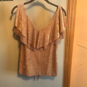 Pink velvet sleeveless top